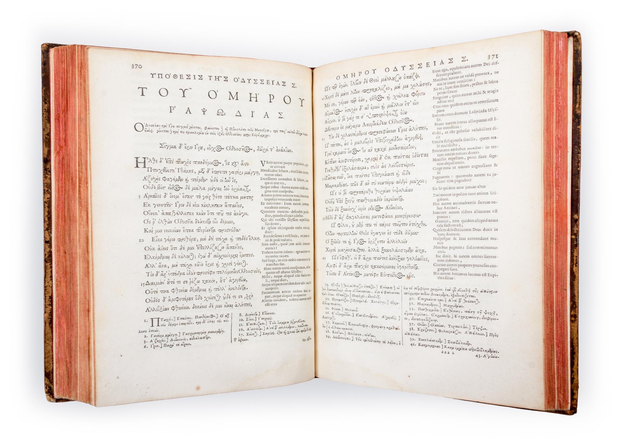 (HOMER) SCHREVEL, CORNELIUS. Ilias & Odyssea. Amsterdam: Elzevir, 1656. 2 vols.
