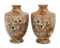 A Pair of Japanese Satsuma Vases