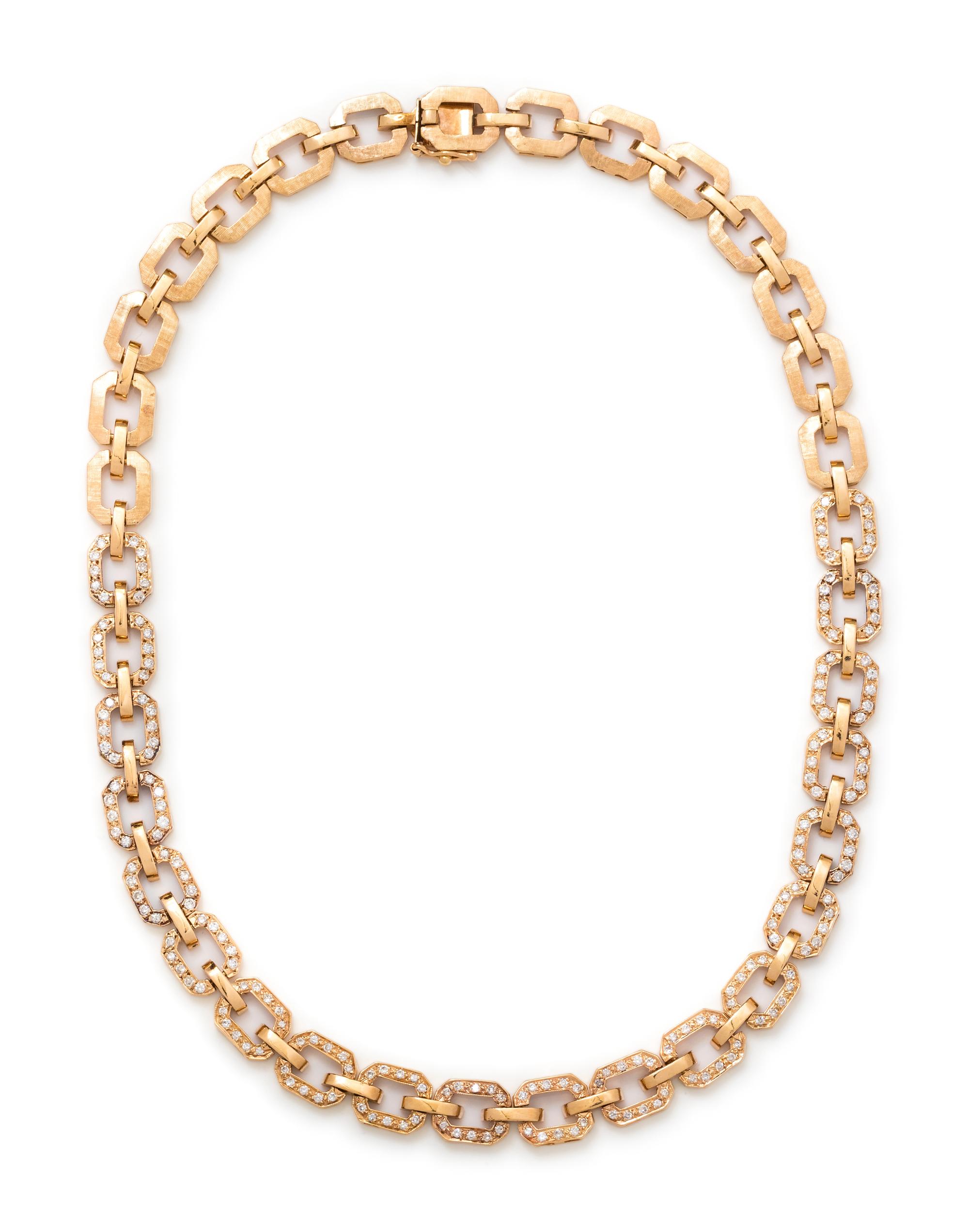 YELLOW GOLD AND DIAMOND NECKLACE
