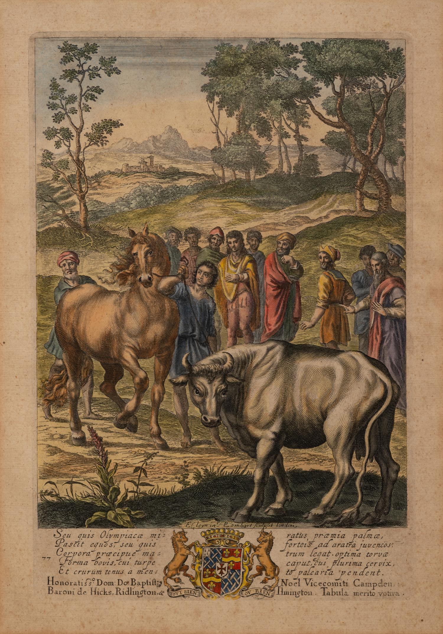 Two Pairs of Hand Colored Engravings (17th/18th Century)