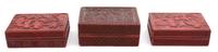 A Group of Three Chinese Carved Cinnabar Covered Boxes