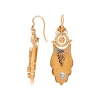 VICTORIAN YELLOW GOLD AND DIAMOND EARRINGS