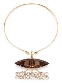 A Yellow Gold and Smokey Quartz Pendant with Neck Wire, Heikki Seppa, 60.10 dwts.