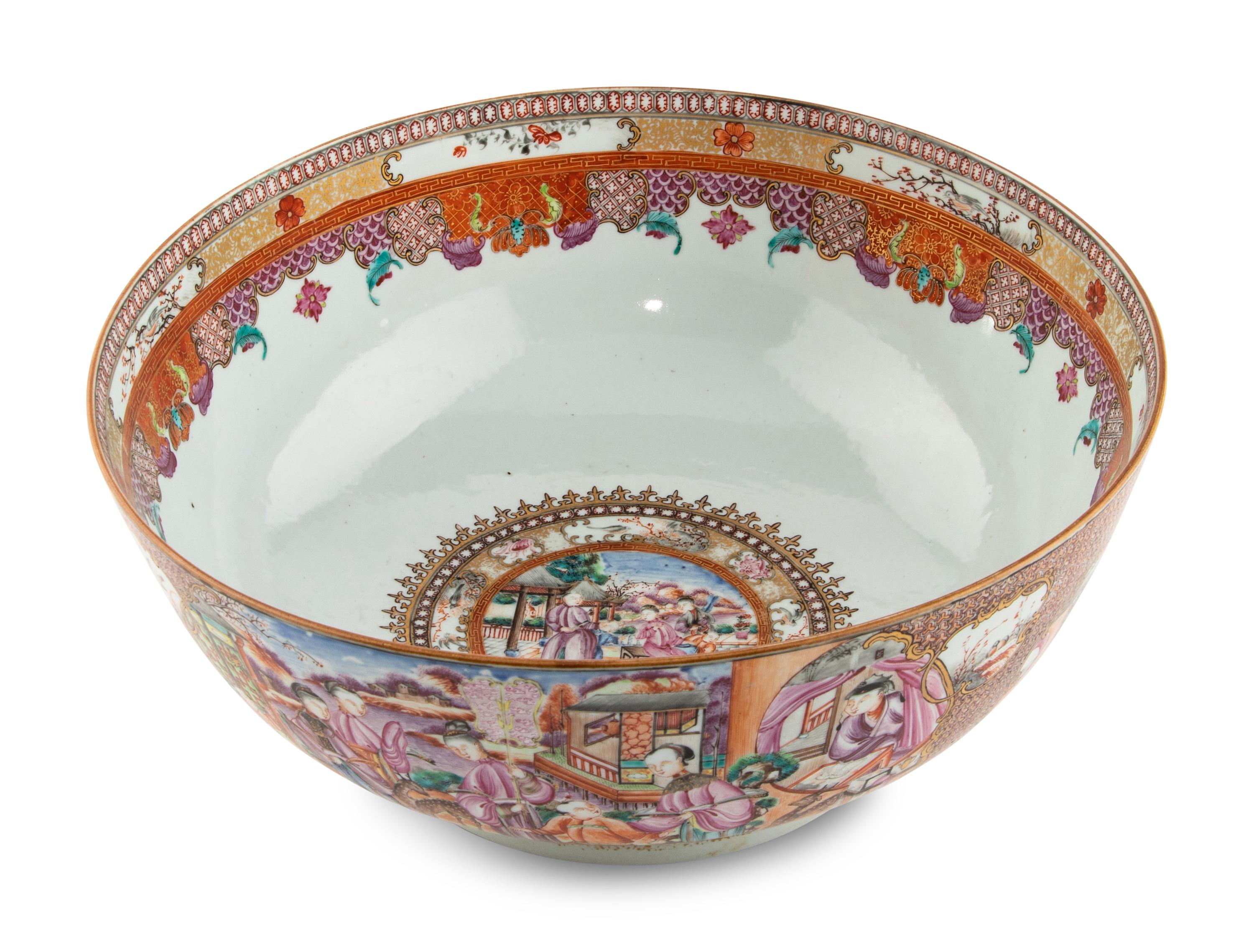 A Chinese Export Porcelain Punch Bowl
