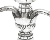 A Pair of Georg Jensen Silver Two-Light Candelabra
