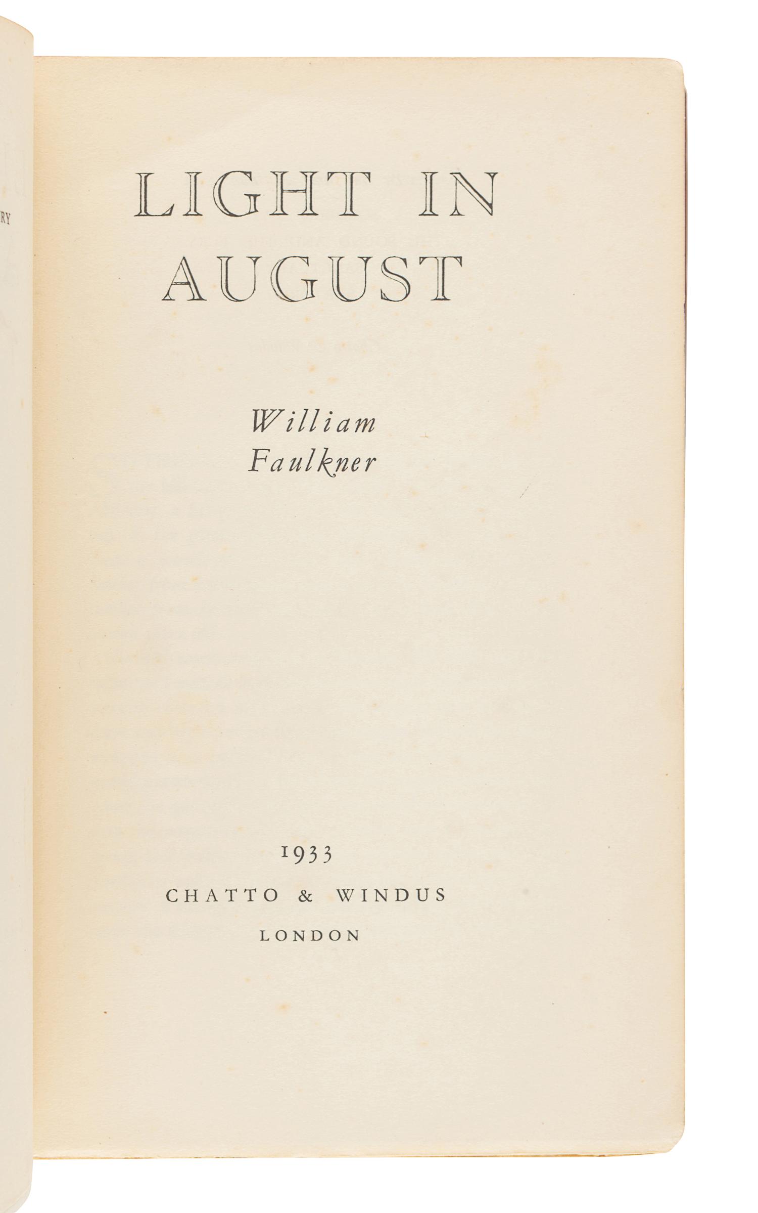 FAULKNER, William (1897-1962). Two works finely bound, comprising: