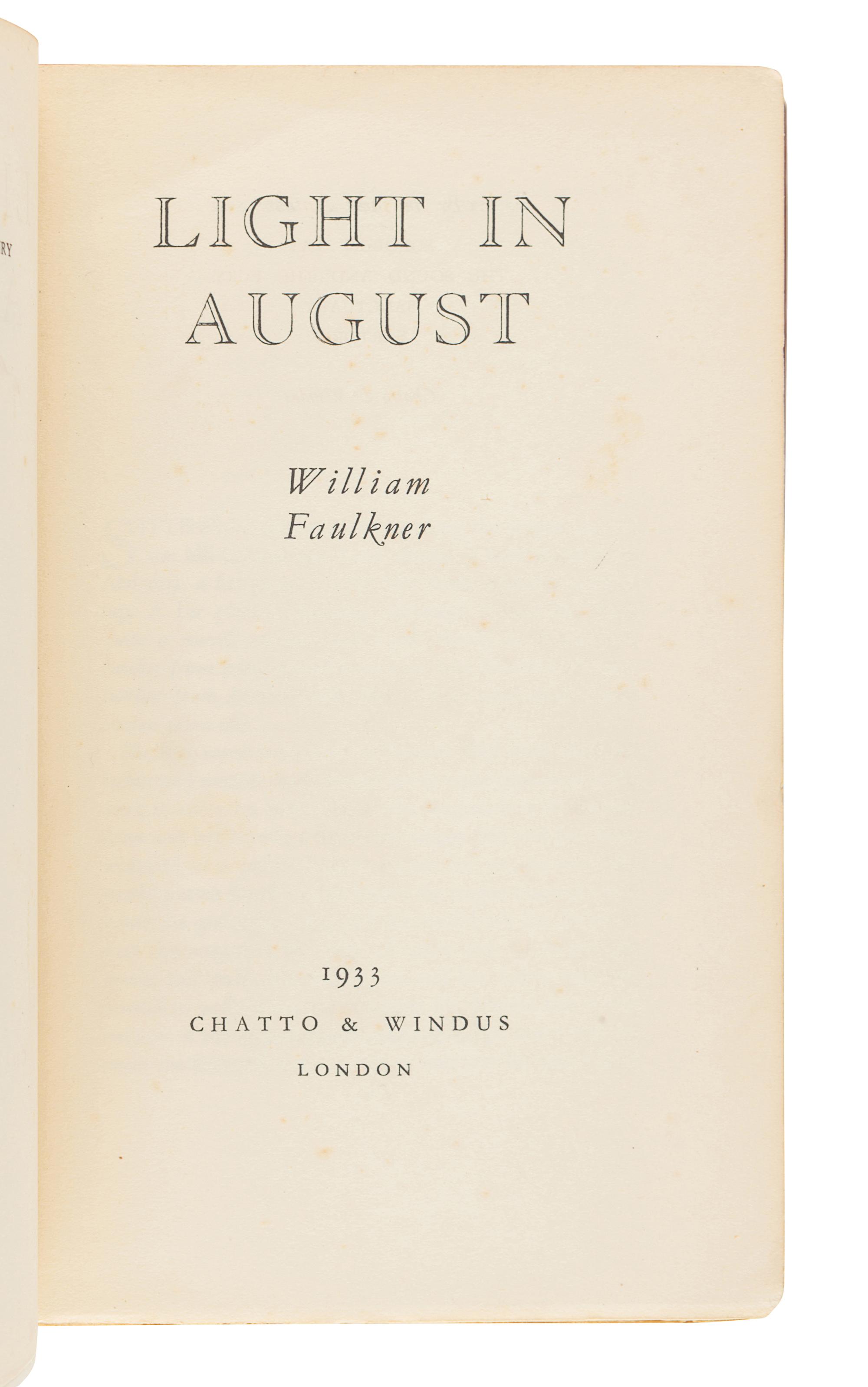 FAULKNER, William (1897-1962). Two works finely bound, comprising:
