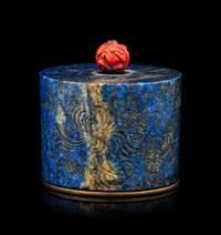 A Lapis Lazuli Archer's Ring and Case