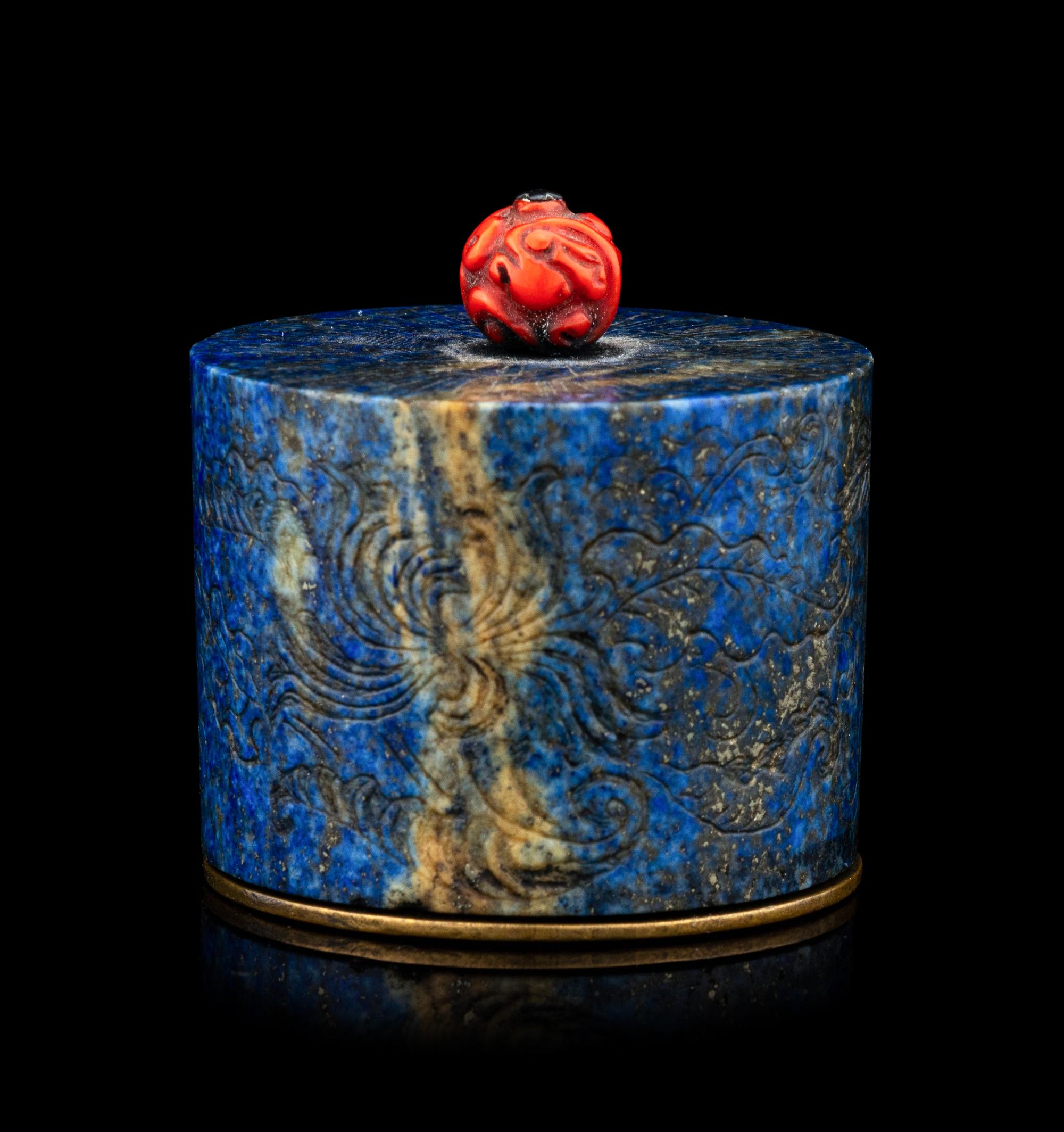 A Lapis Lazuli Archer's Ring and Case