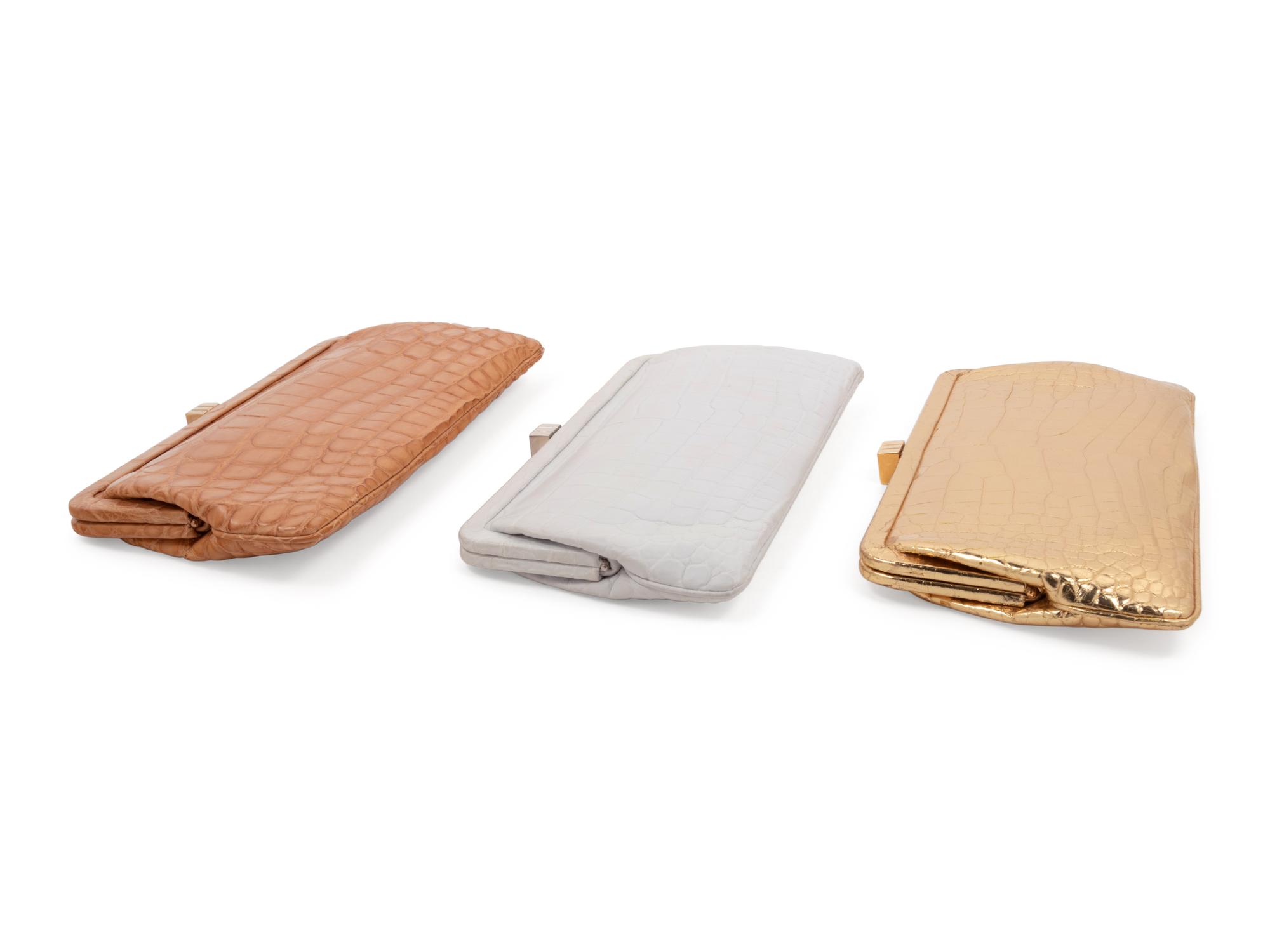 Six Lambertson Truex Exotic Skin Frame Clutch Bags