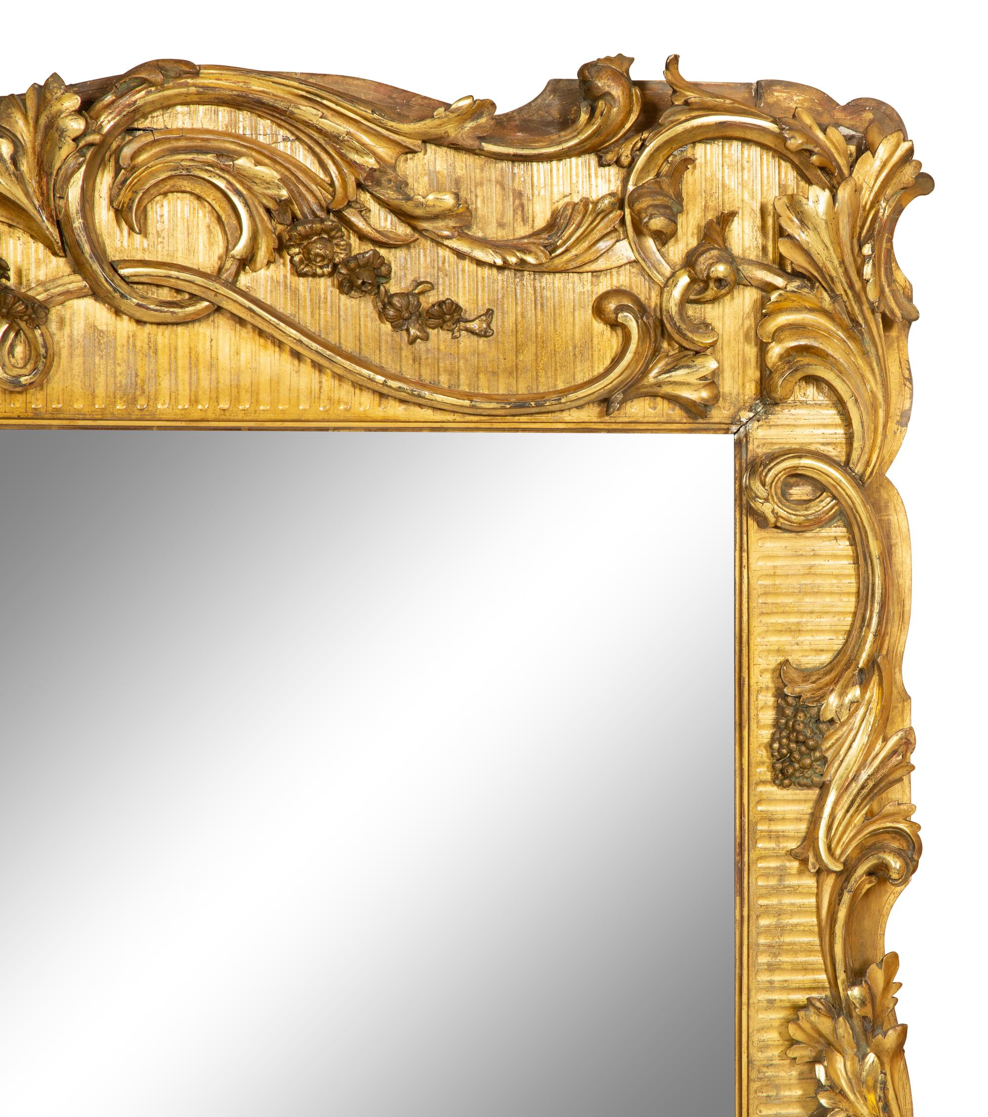 A Rococo Style Giltwood Overmantel Mirror
