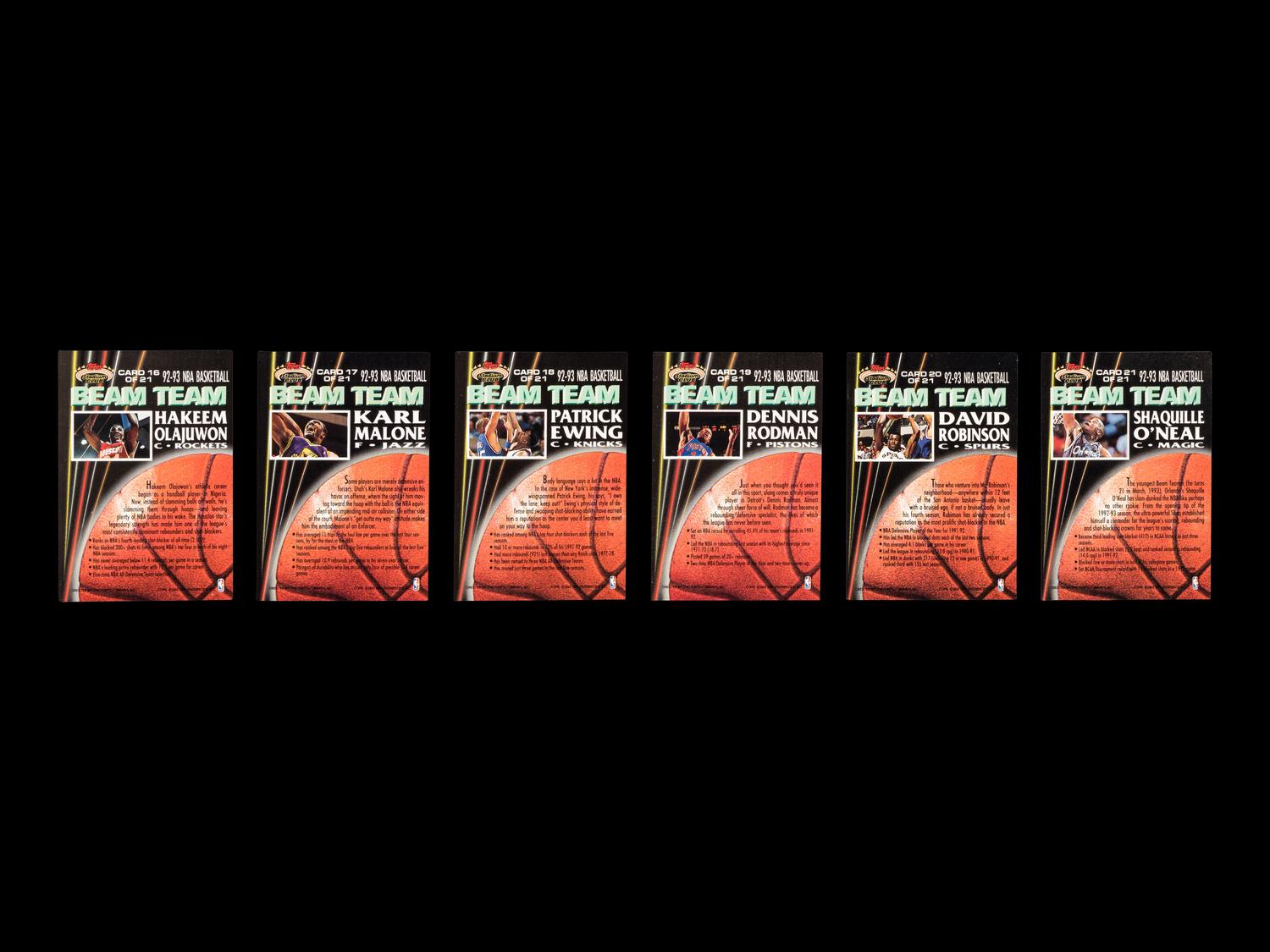 A Complete Set of 21 1992-93 Topps Beam Team Basketball Cards (Shaquille O'Neal Rookie),