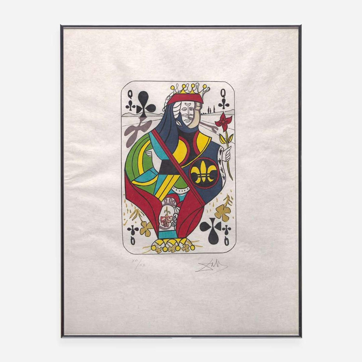Salvador Dalí (Spanish, 1904-1989) Playing Cards (Ace, King, Queen and Jack of Clubs)