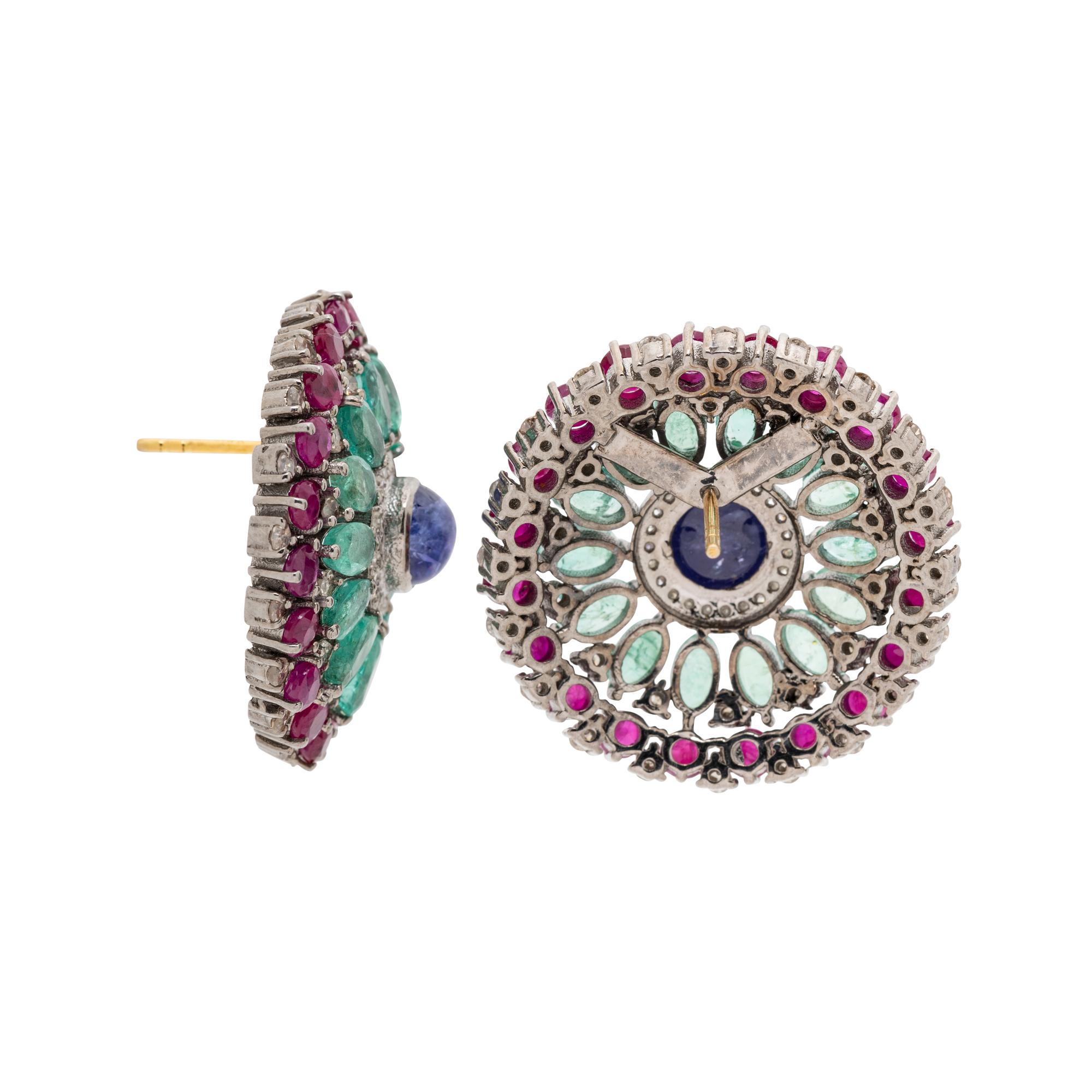 MULTIGEM AND DIAMOND EARRINGS
