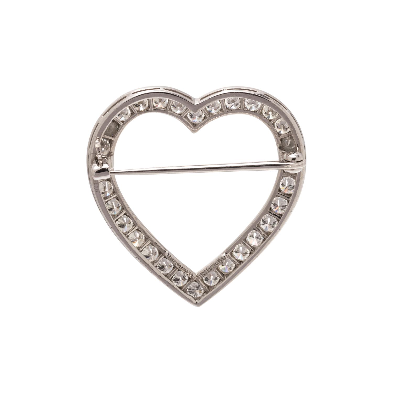 TIFFANY & CO., DIAMOND HEART BROOCH