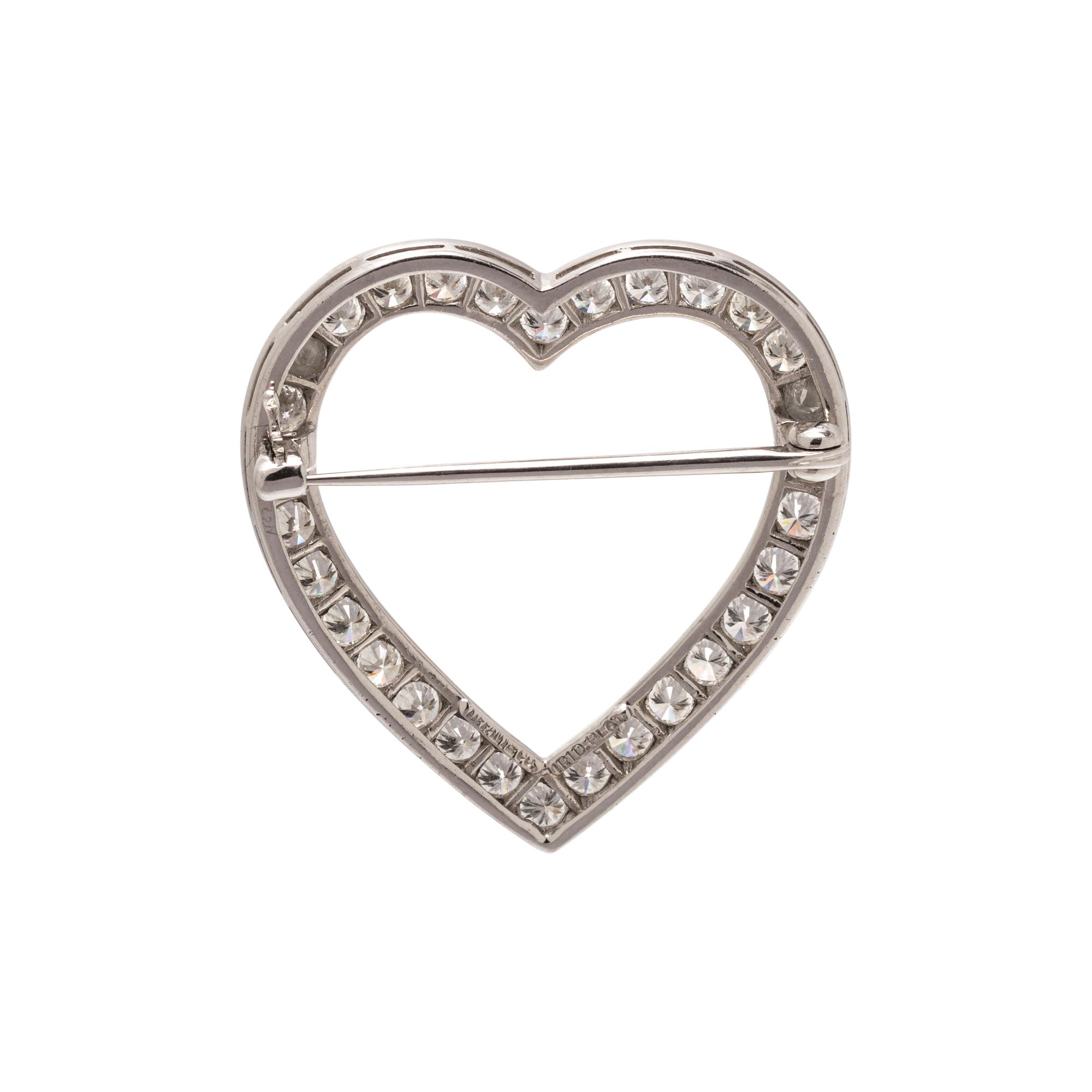 TIFFANY & CO., DIAMOND HEART BROOCH