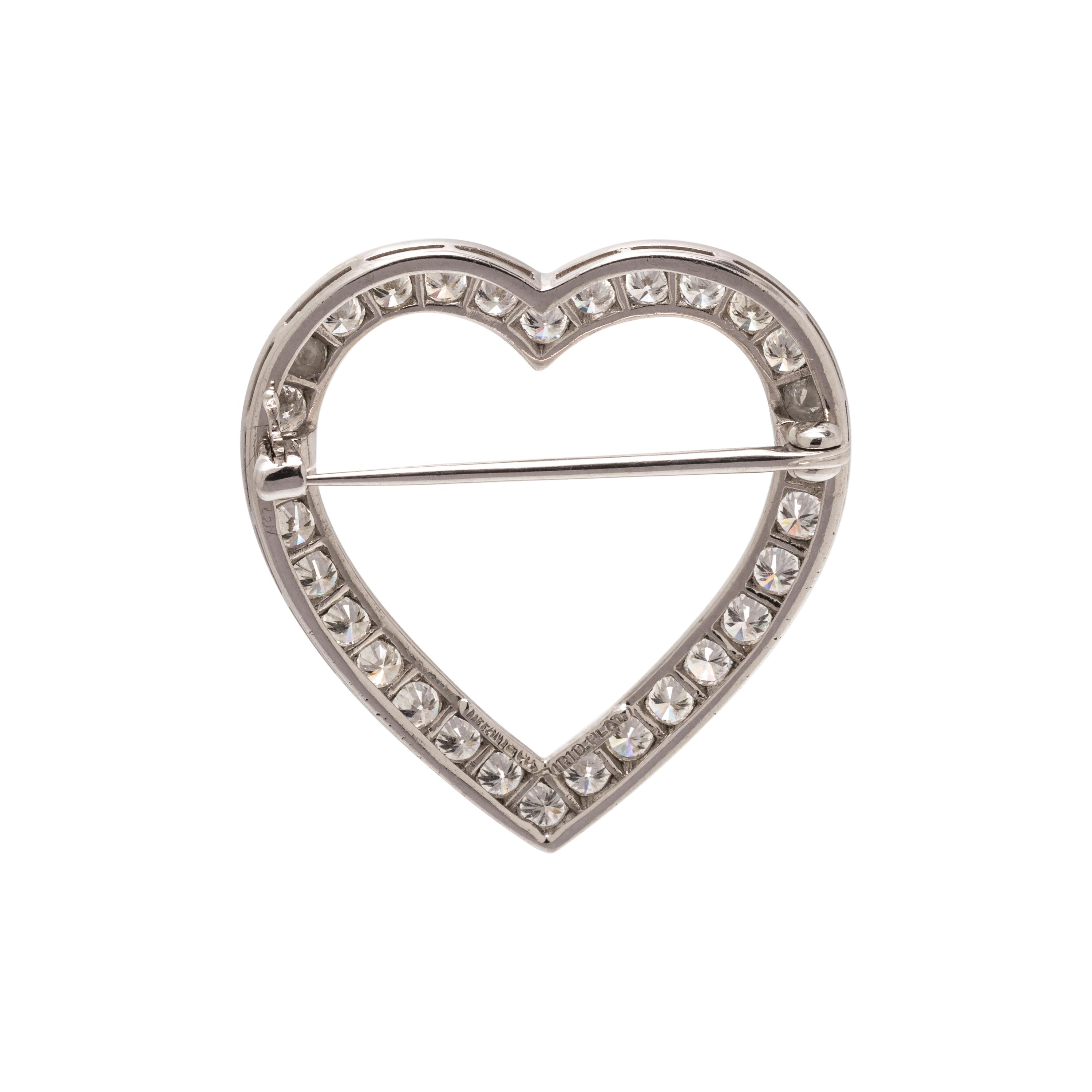 TIFFANY & CO., DIAMOND HEART BROOCH