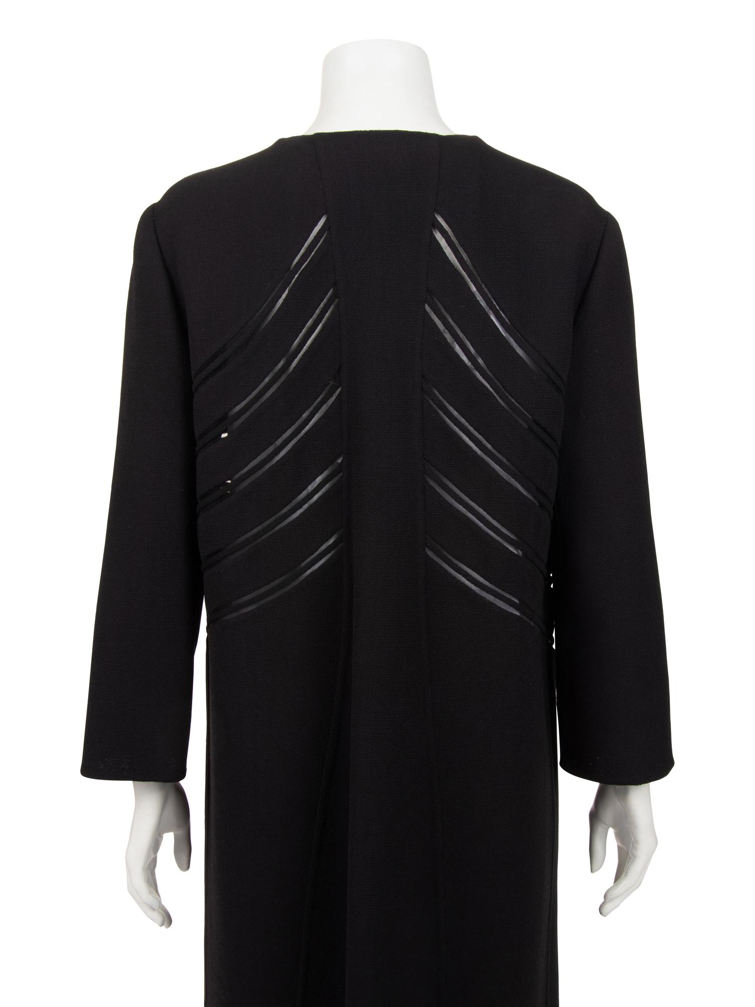 Ralph Rucci Wool Crepe Coat with Knotted Piping Detail