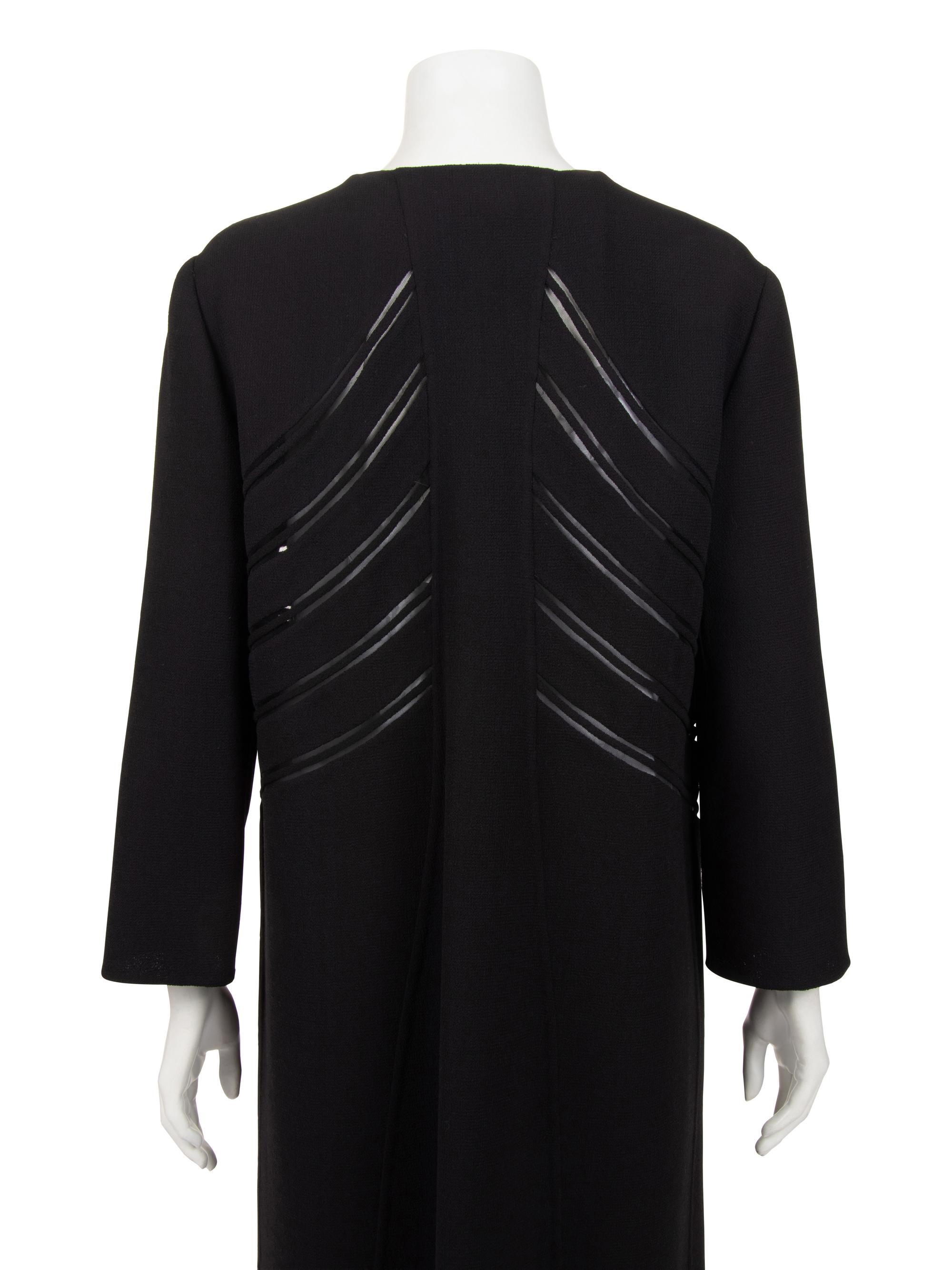 Ralph Rucci Wool Crepe Coat with Knotted Piping Detail
