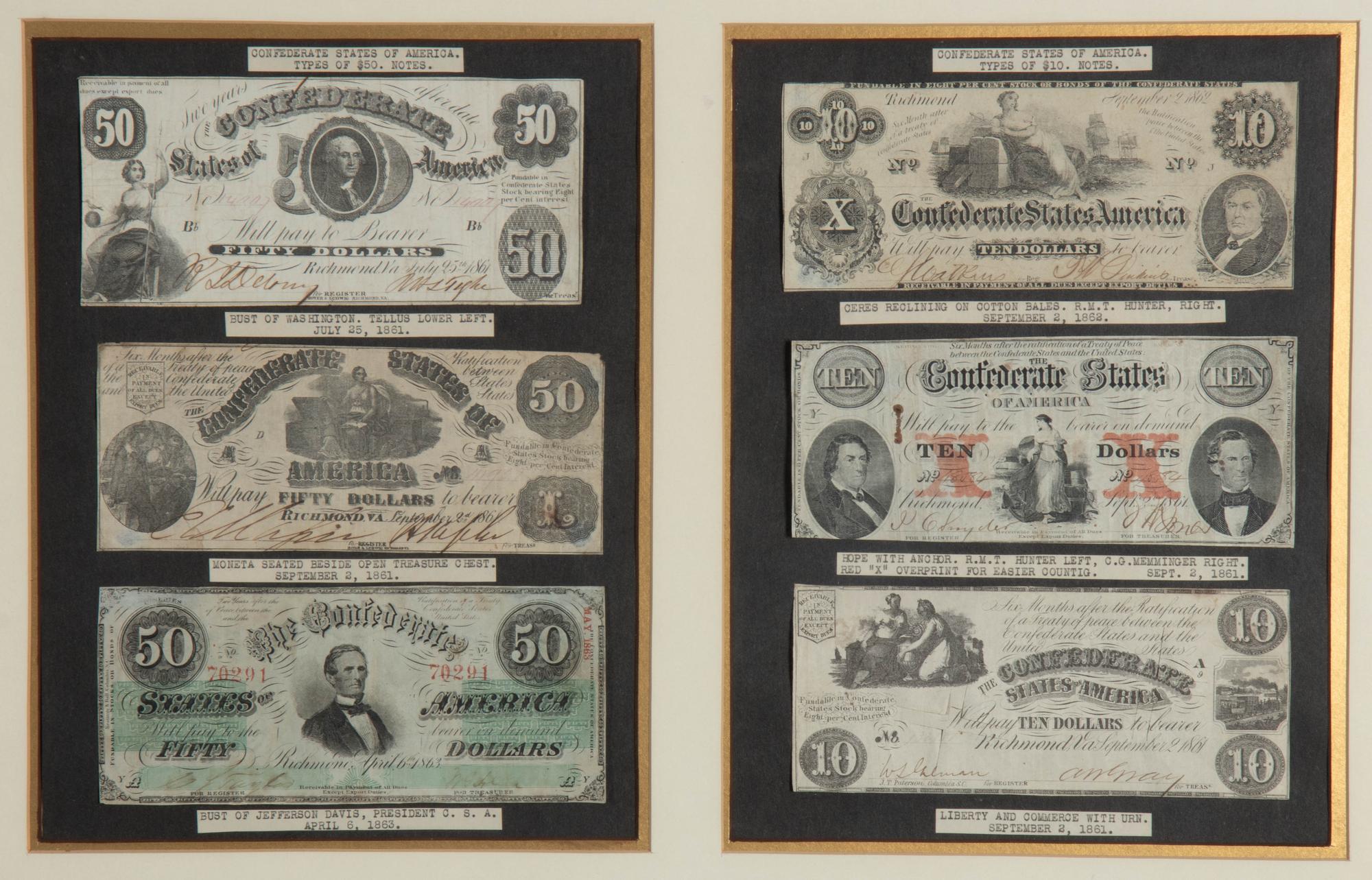 [OBSOLETE] A Collection of Twenty-Five Obsolete American Bank Notes in Two Frames