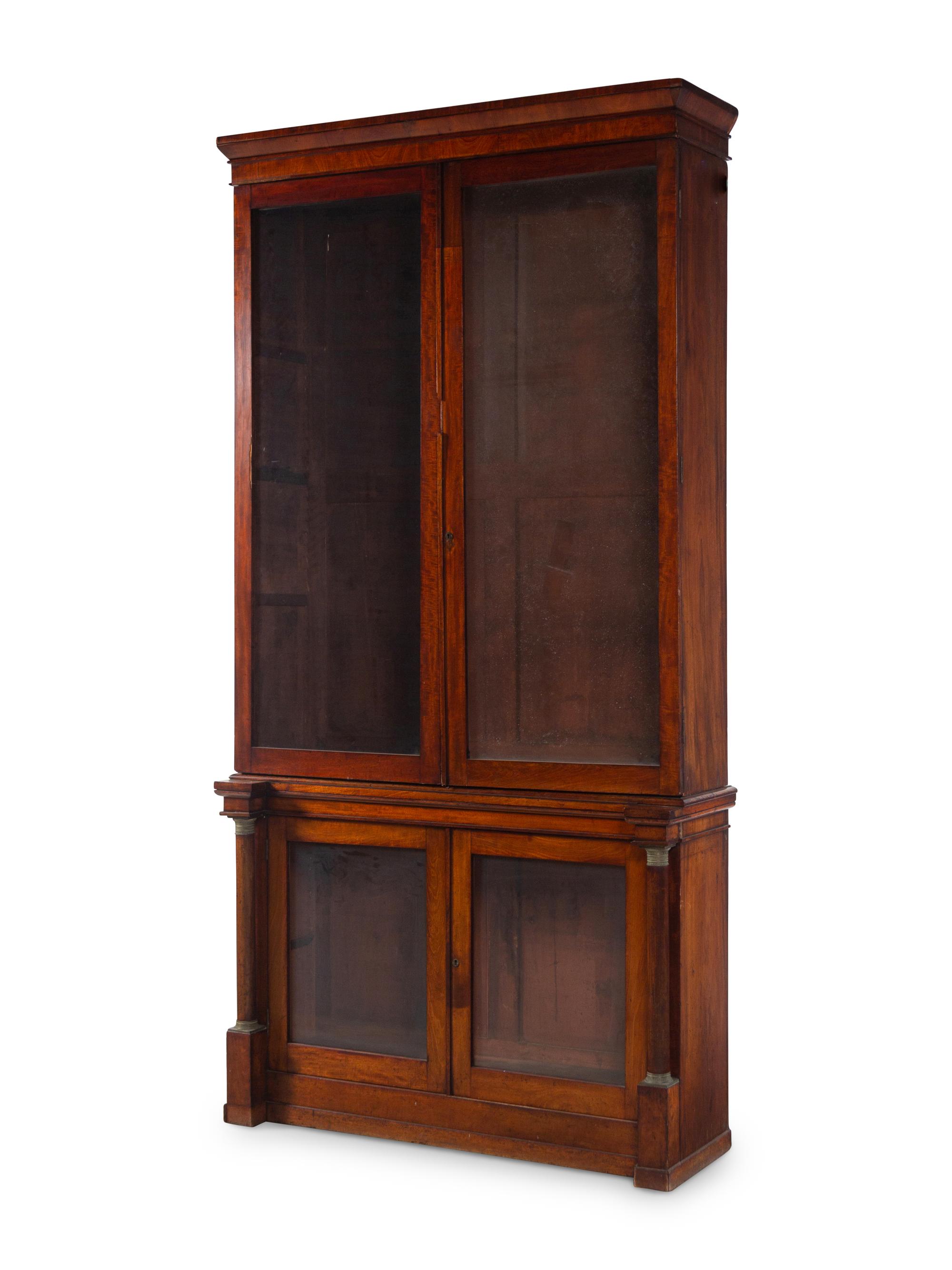 An Empire Style Walnut Bookcase
