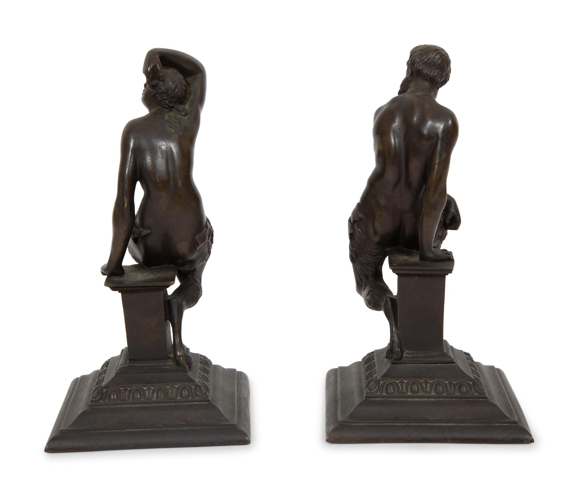 A Pair of Grand Tour Style Bronze Satyr Figures