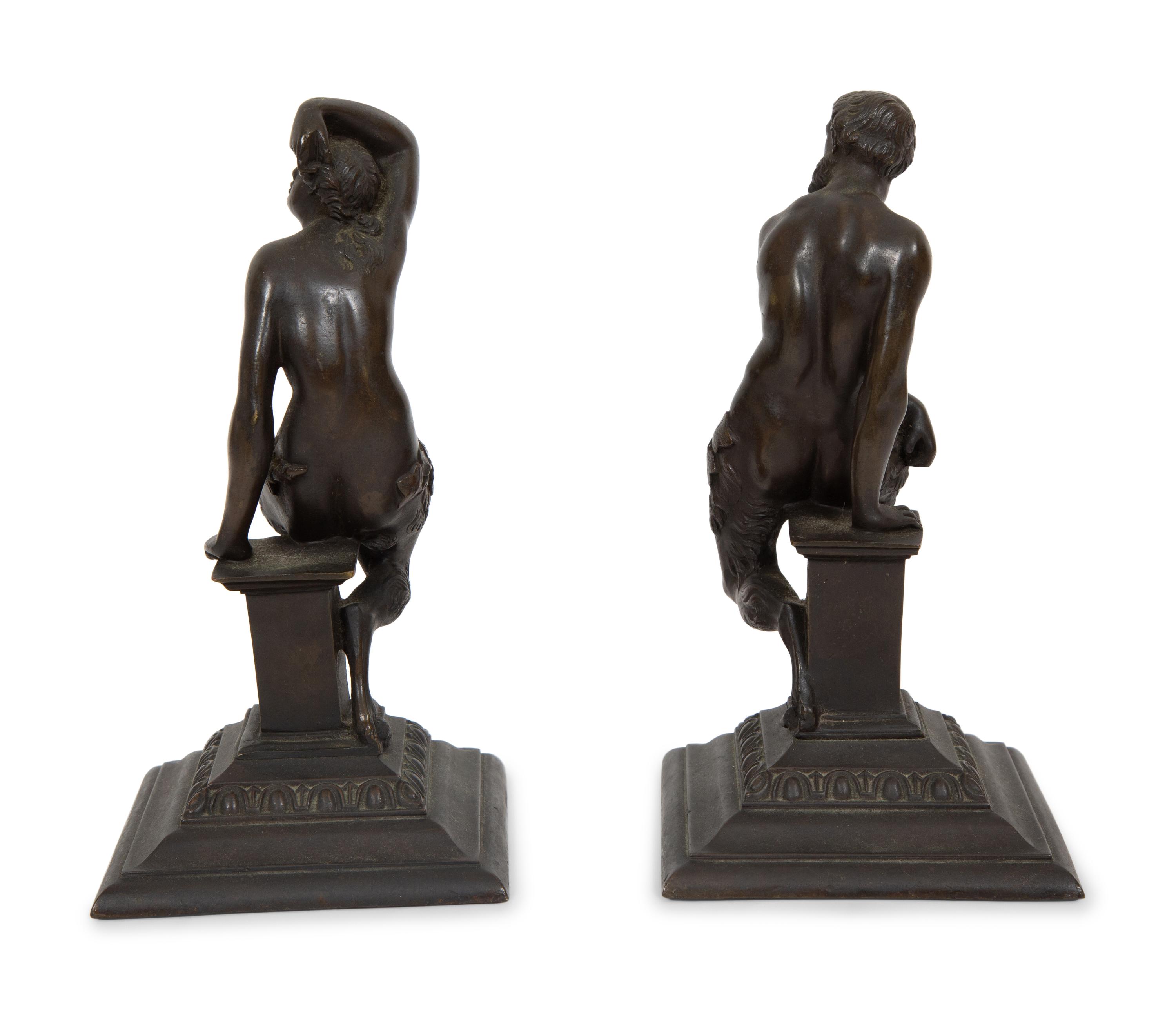 A Pair of Grand Tour Style Bronze Satyr Figures
