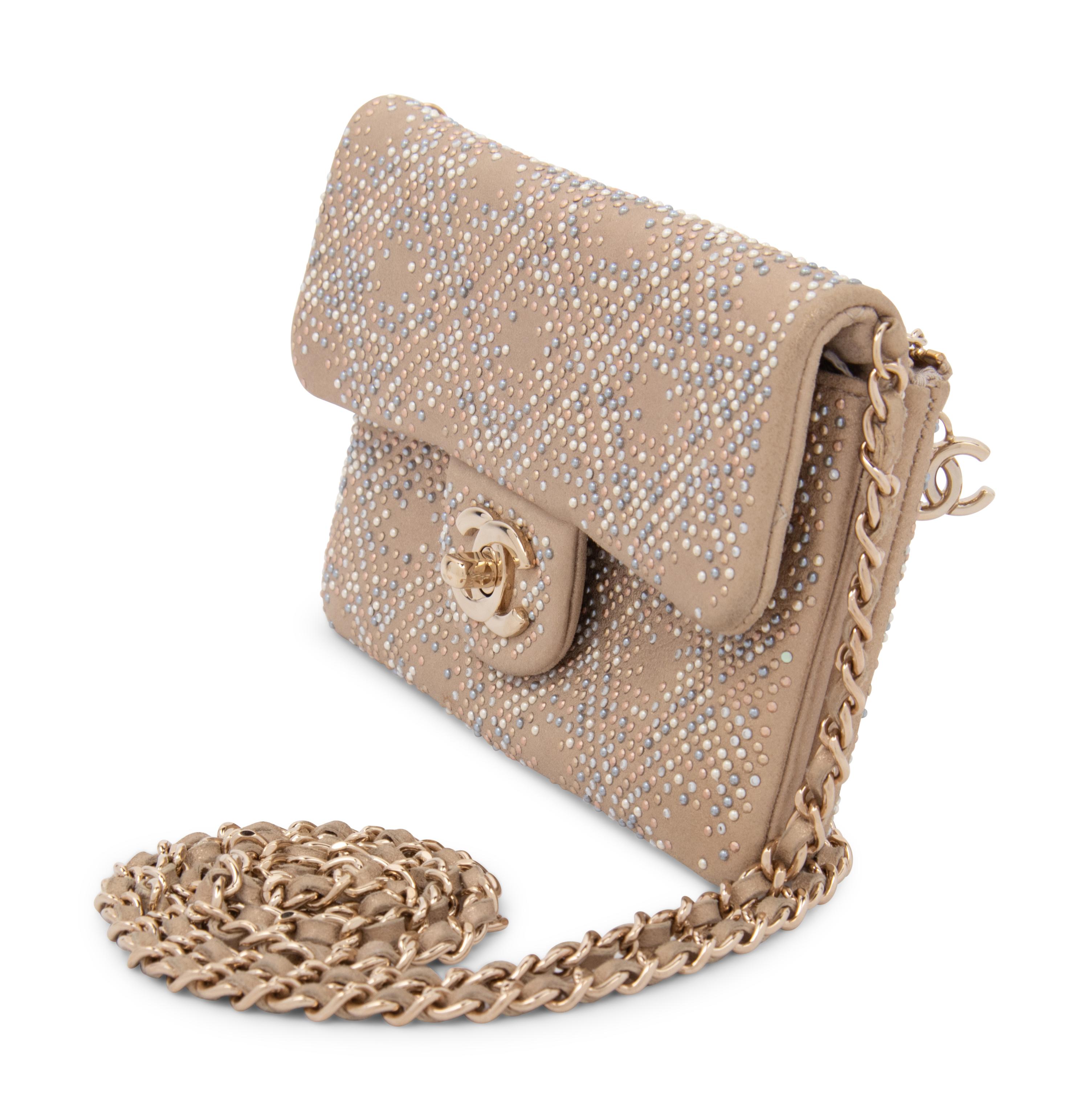 Chanel Studded Gold Flap Crossbody Bag, 2012-13