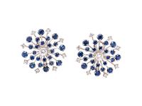 DIAMOND AND SAPPHIRE EARCLIPS