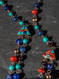Reversible 14k Gold Multi-strand Necklace, with Channel Inlay Spacers