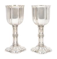 A Pair of Silver Goblets — Unmarked.