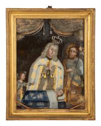 Five Continental Reverse Paintings on Glass with Religious Scenes