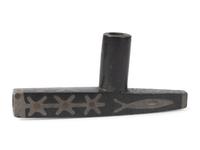Great Lakes Steatite Pipe Bowl, with Catlinite and Lead Inlay