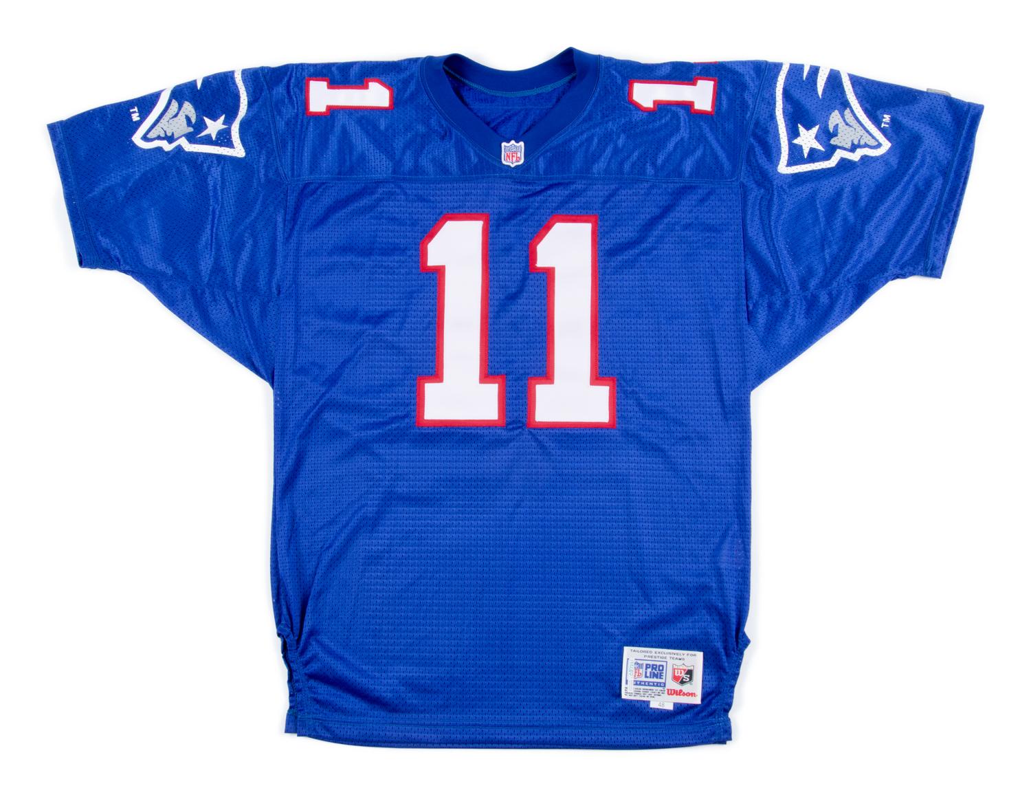 A Drew Bledsoe Signed New England Patriots Jersey (Wilson Pro Line),
