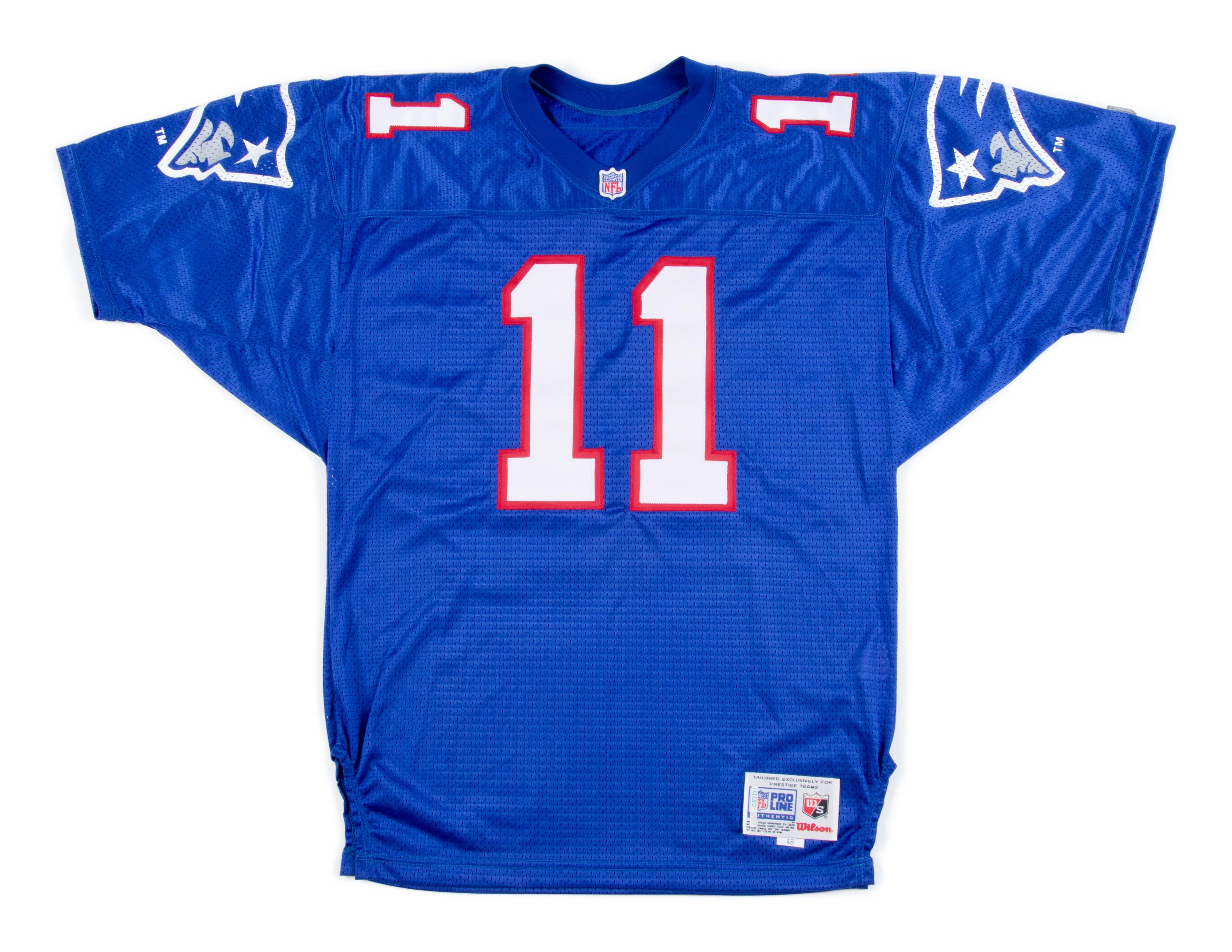 A Drew Bledsoe Signed New England Patriots Jersey (Wilson Pro Line),
