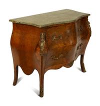 A Louis XV Style Gilt Metal Mounted Marble Top Bombe Commode — EARLY 20TH CENTUR