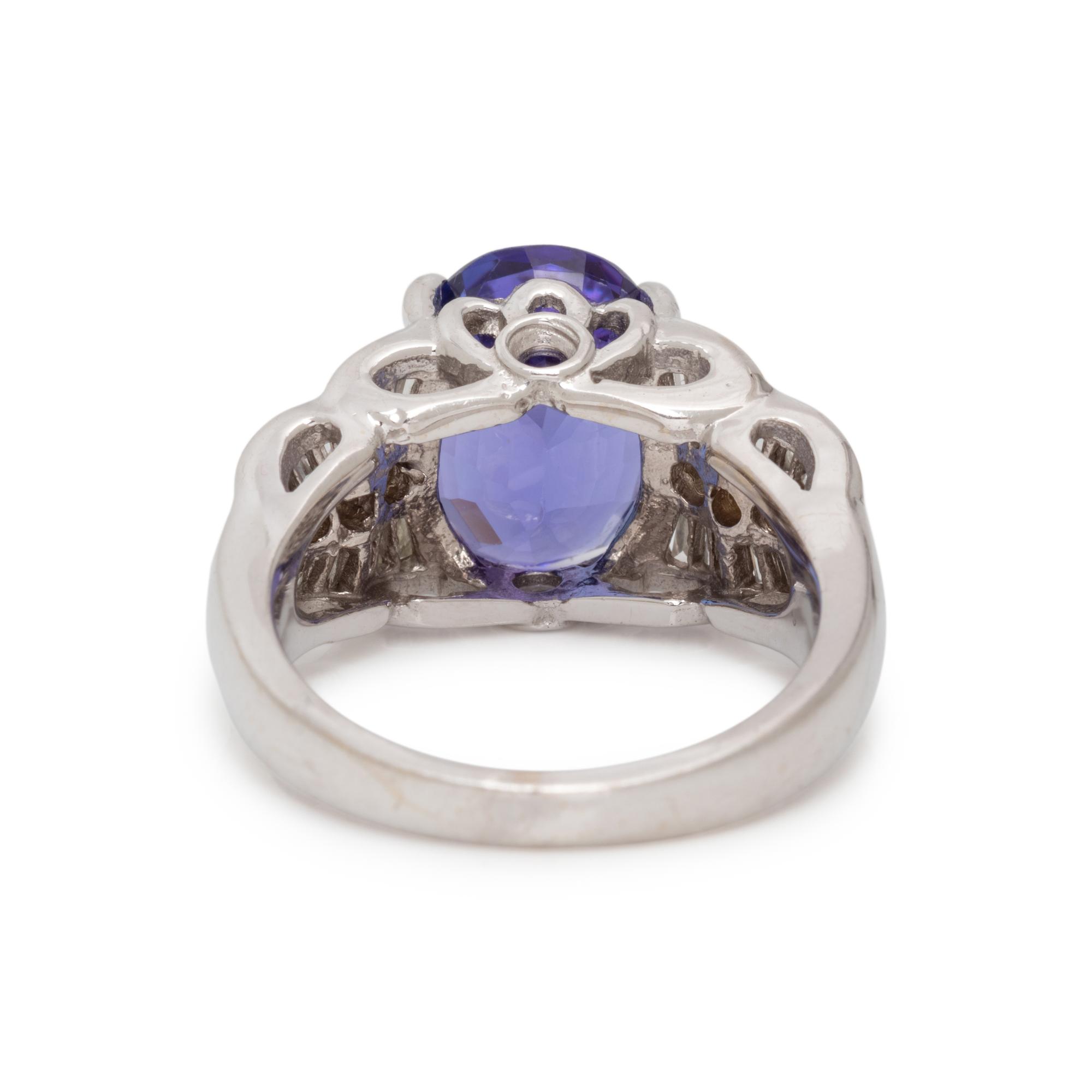 TANZANITE AND DIAMOND RING