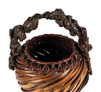 A Japanese Bamboo Ikebana Basket