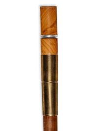A Brass Mounted Walnut Souvenir Smoker's 'System' Walking Stick