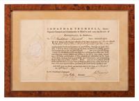 [REVOLUTIONARY WAR]. TRUMBULL, Jonathan (1710-1785). Signed military appointment.