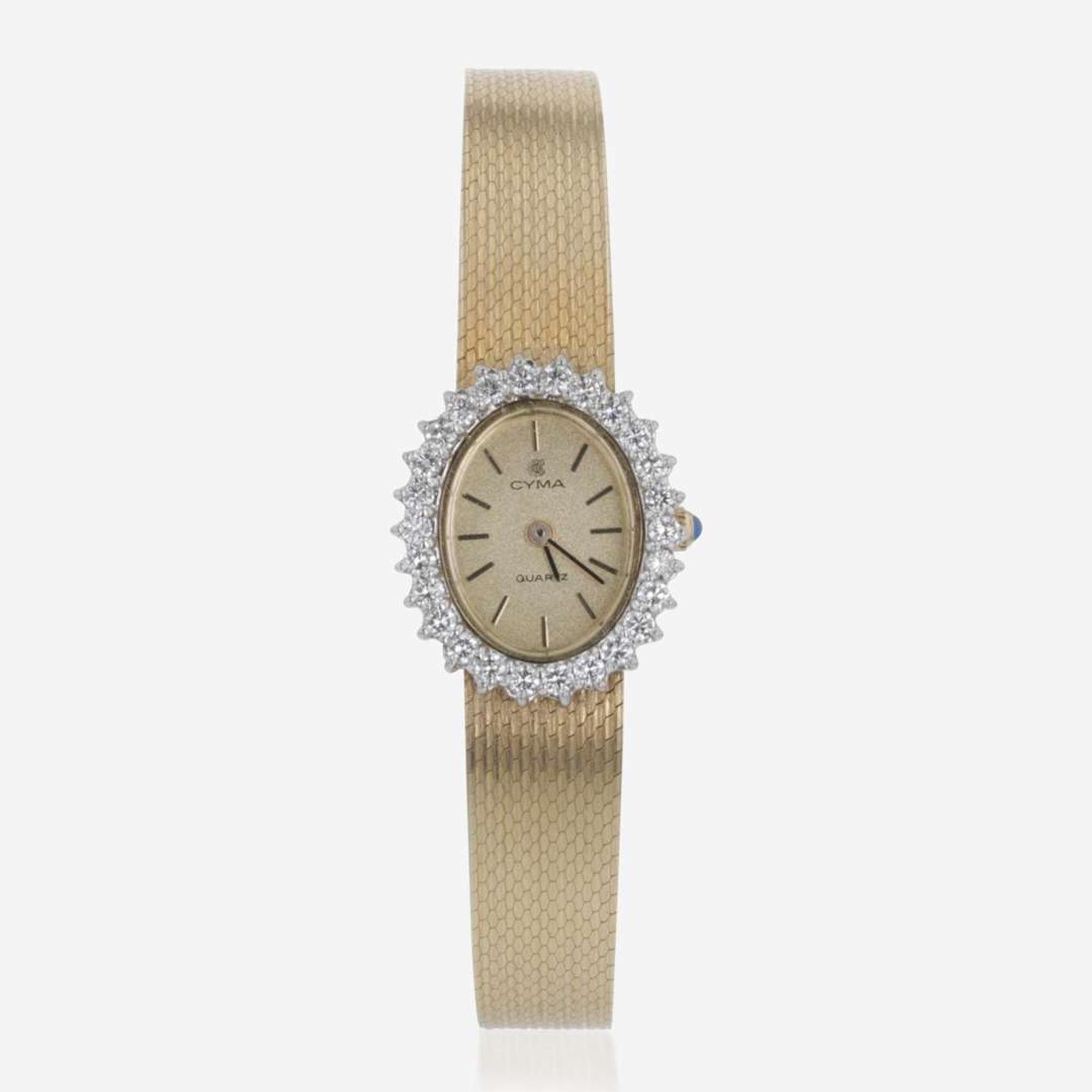 A Pair of Ladies Diamond Dress Watches By Movado and CYMA