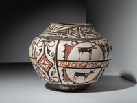 Zuni Polychrome Olla, with Heartline Deer