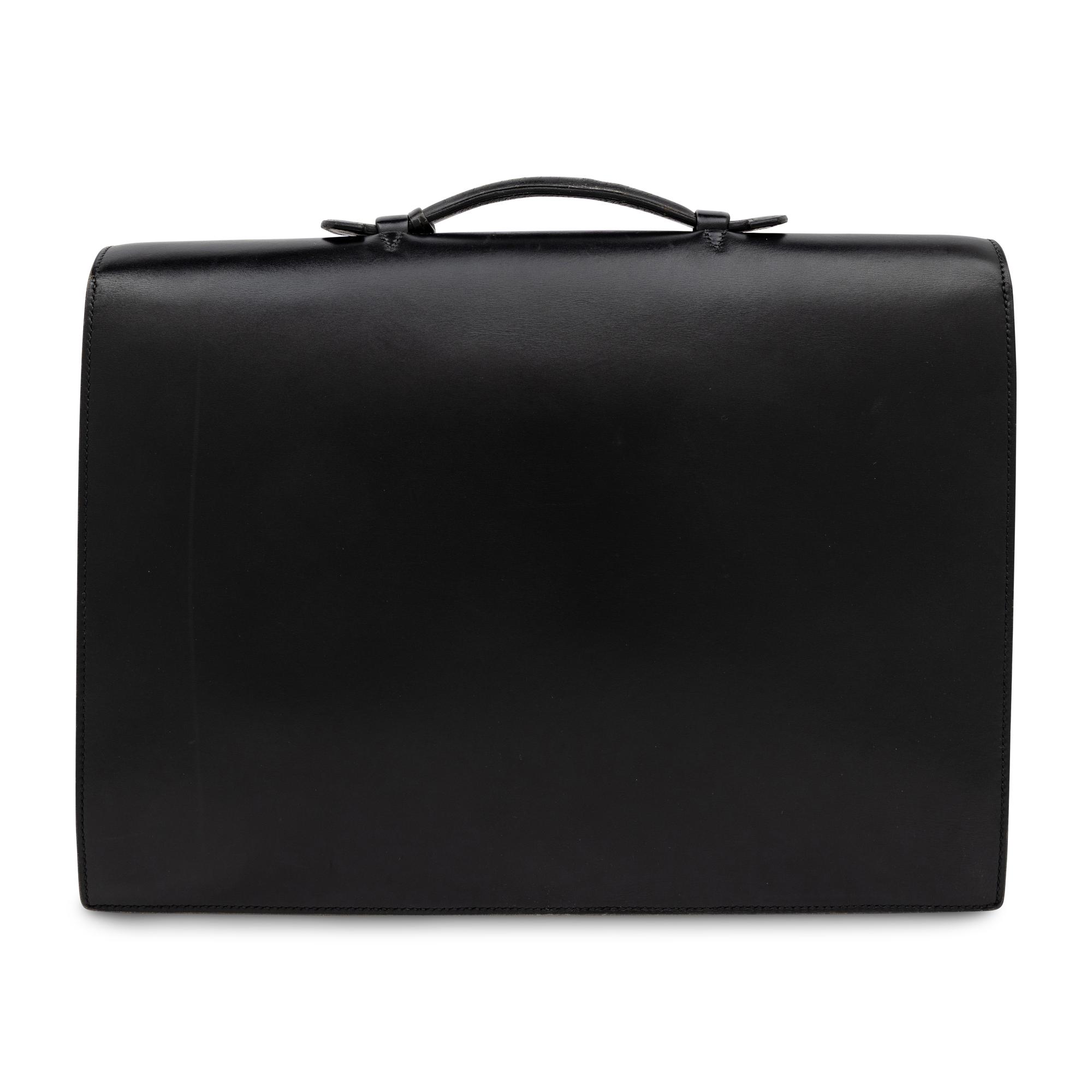 Hermès, Vintage Briefcase in Noir Box Leather