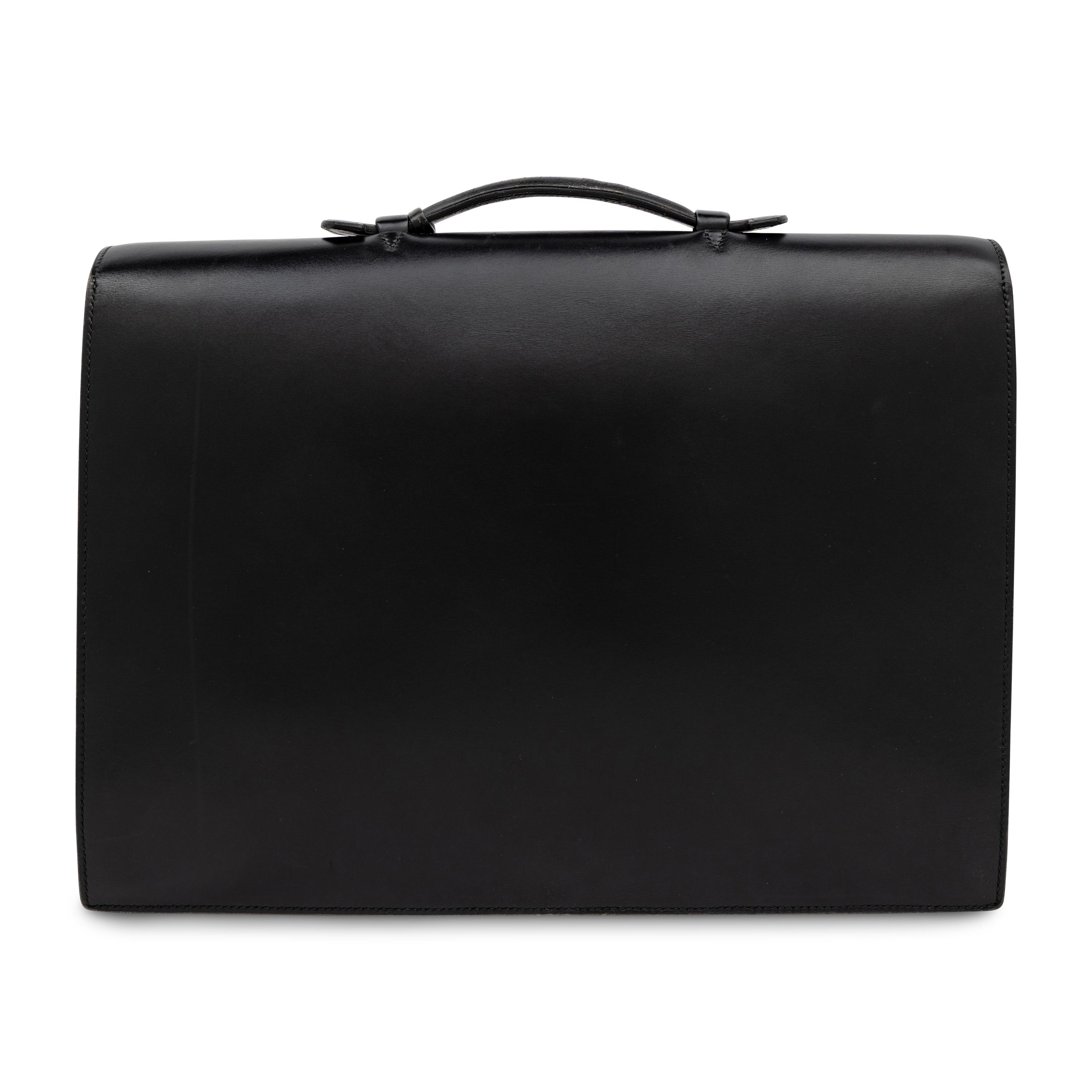 Hermès, Vintage Briefcase in Noir Box Leather