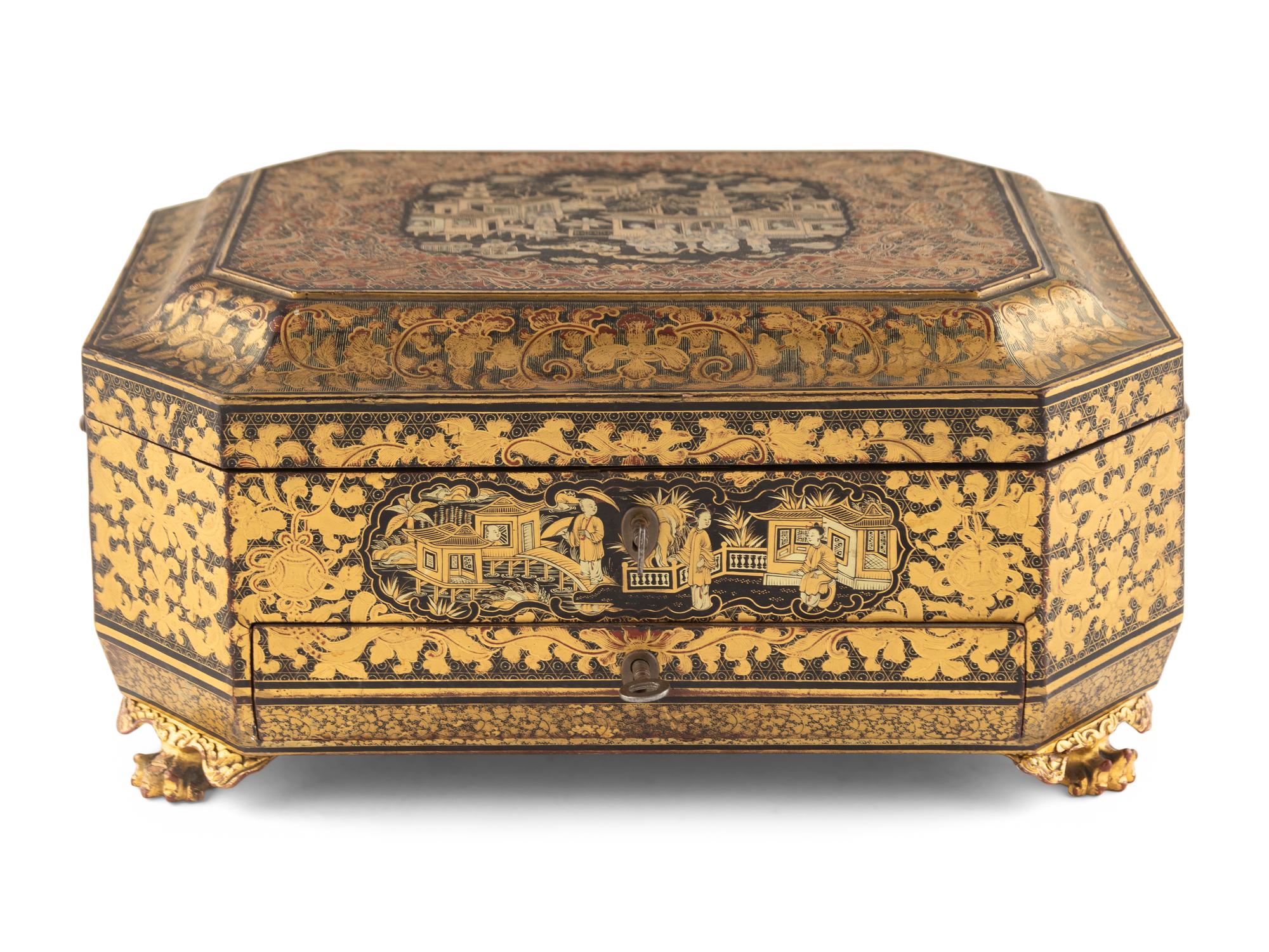 A Chinese Export Lacquer Box