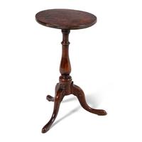 A George II Walnut and Burr Yew Wood Top Wine Table