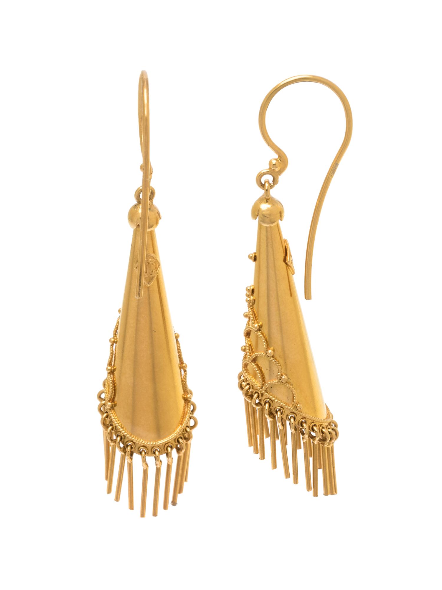 CASTELLANI, YELLOW GOLD EARRINGS