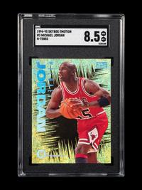 A 1994-95 Skybox Emotion Michael Jordan N-Tense Basketball Card No. 3 (SGC 8.5 NM-MT+)