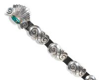 Navajo Silver and Turquoise Concho Belt, Debbie Silversmith (b.1957) Length 29 inches
