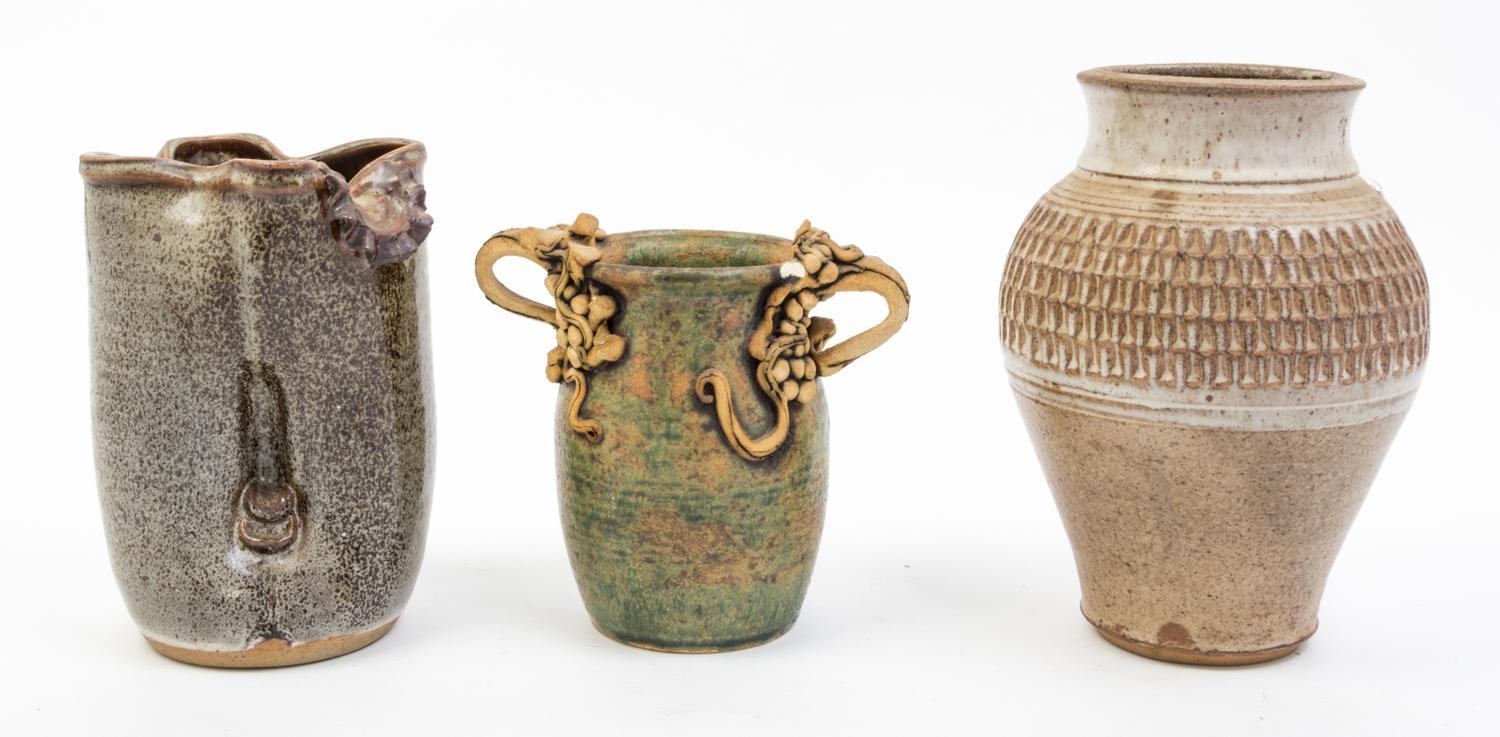 A Collection of Studio Ceramic Vessels Height of tallest 11 inches.